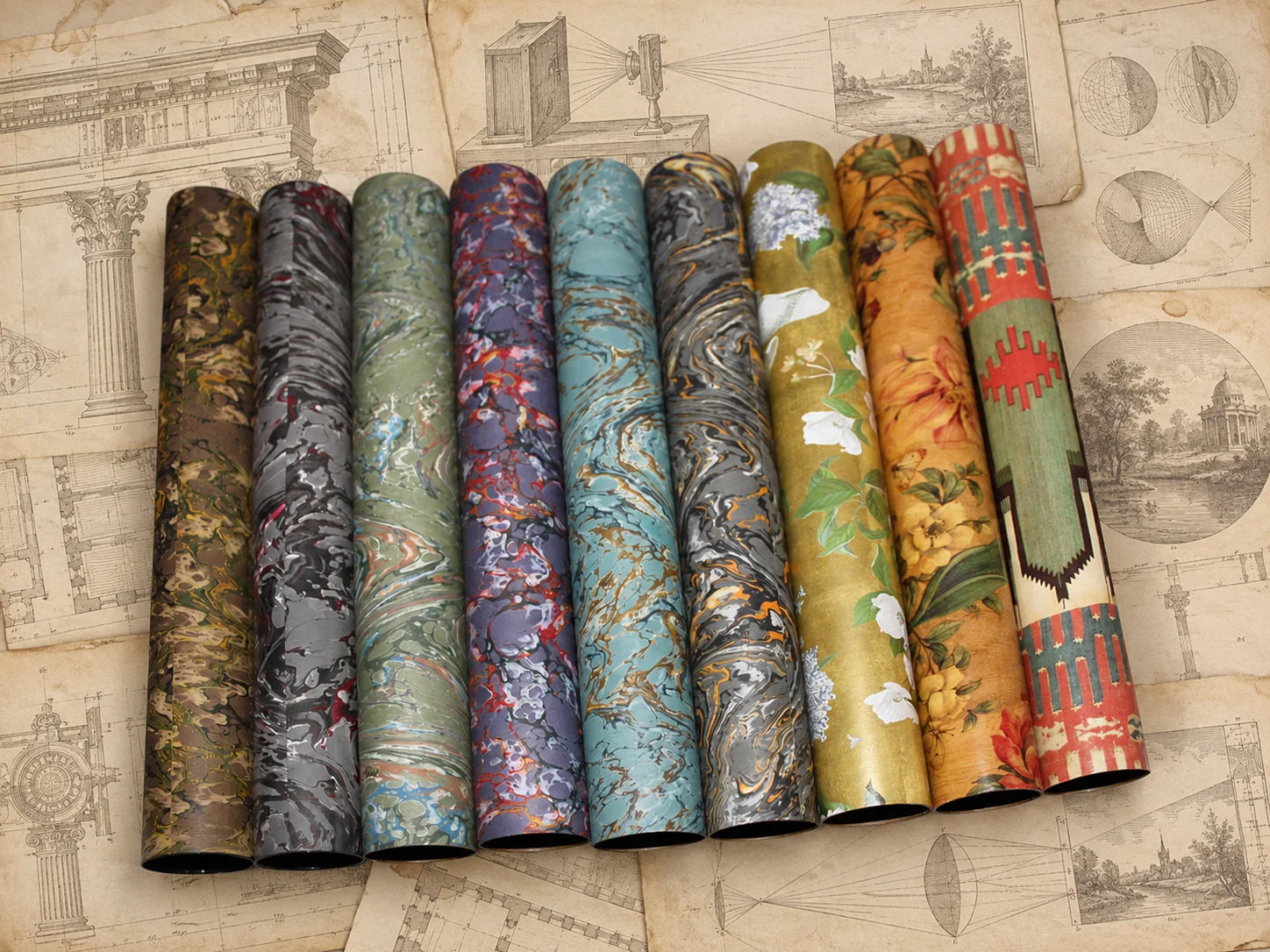 Paper thaumascopes on antique drawings and engravings