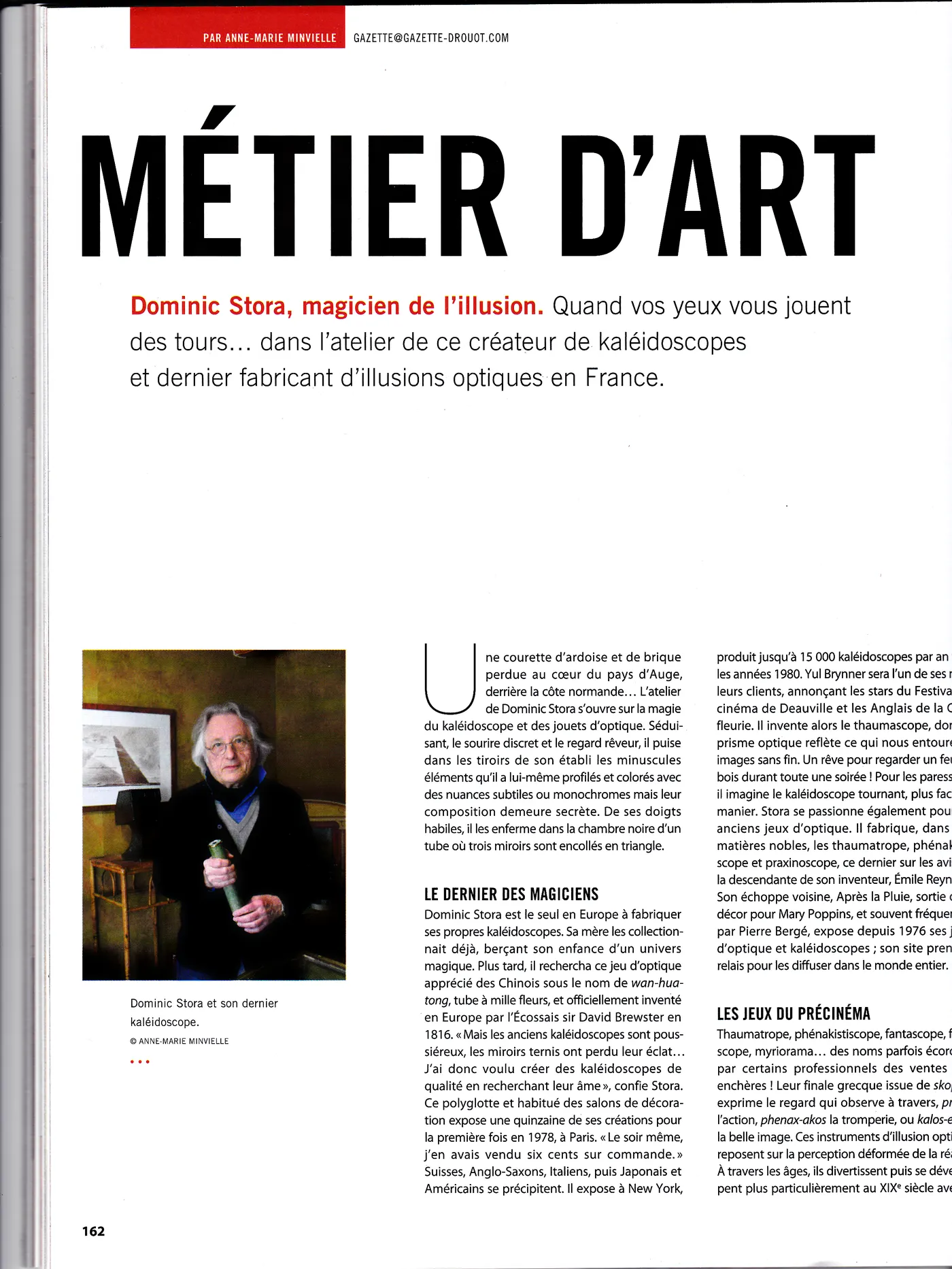 Article La Gazette Drouot · Le Mag : Métier d’art